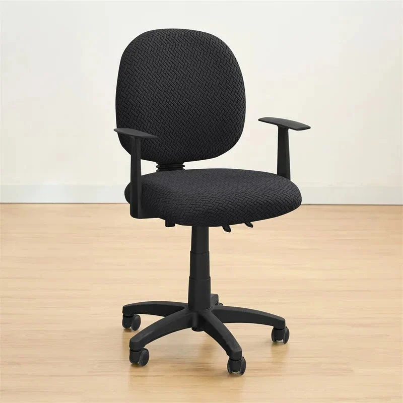 Housse de siège de bureau extensible velours damassé - 2 pièces dossier et assise