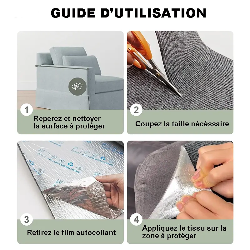 Tissu protecteur à découper pour canapé et fauteuil – Résistant aux griffures de chat