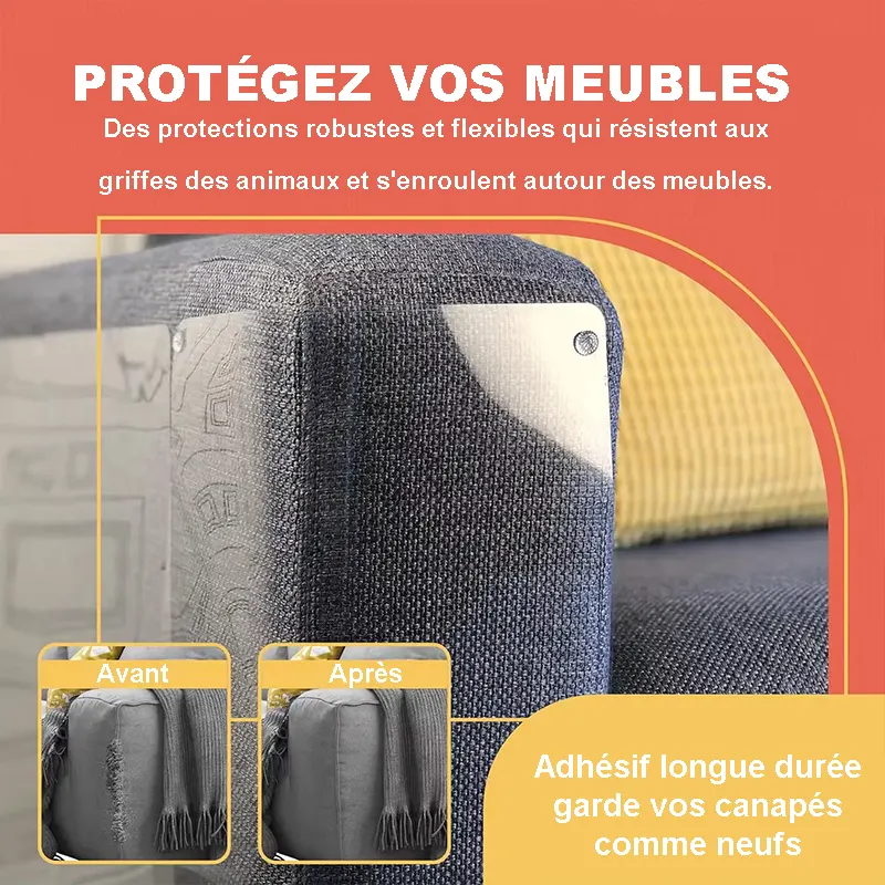 Film protecteur anti-griffes pour canapé et meubles – transparent et résistant