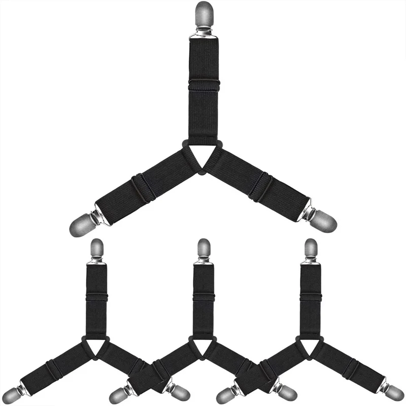 Système de fixation pour housses de canapé – sangles élastiques croisées réglables