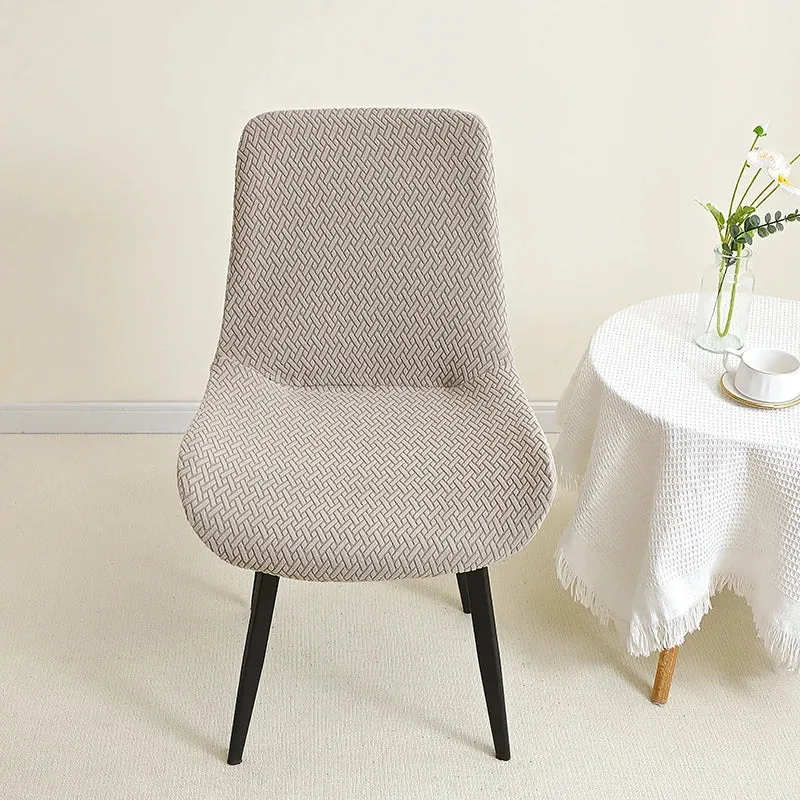 housse de chaise scandinave assise et dossier incurvé arrondi- velours damassé