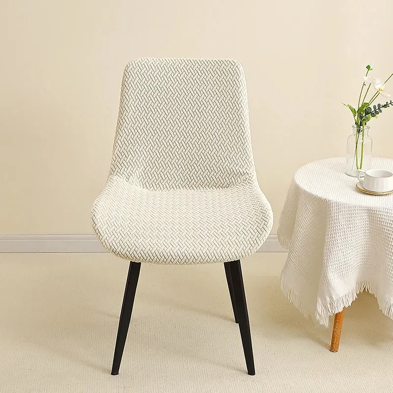 housse de chaise scandinave assise et dossier incurvé arrondi- velours damassé