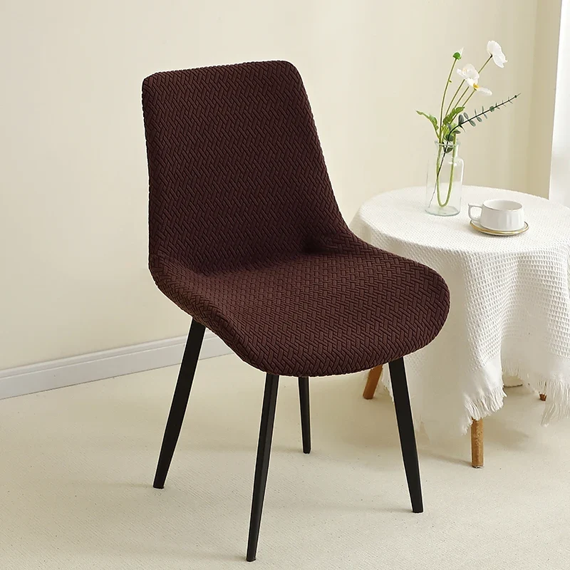 housse de chaise scandinave assise et dossier incurvé arrondi- velours damassé