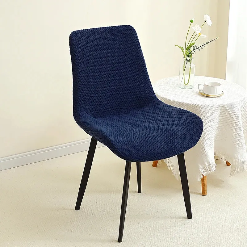 housse de chaise scandinave assise et dossier incurvé arrondi- velours damassé