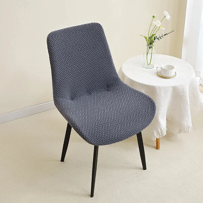housse de chaise scandinave assise et dossier incurvé arrondi- velours damassé