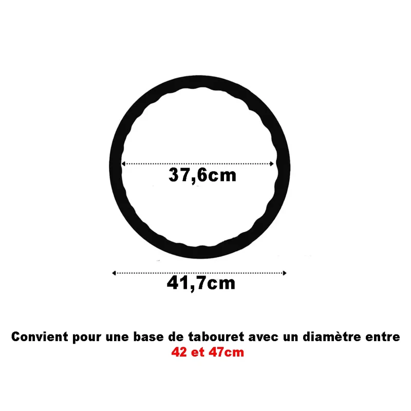 Anneau de protection antiglisse et antibruit en silicone pour base de tabouret de bar