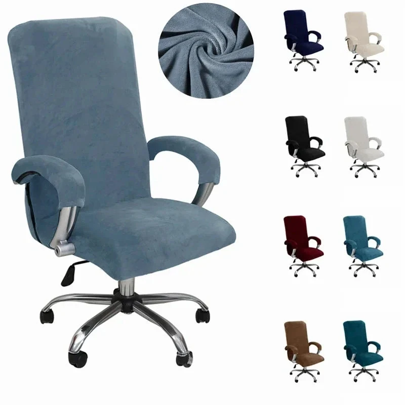 Housse pour fauteuil de bureau, chaise de bureau avec fermeture éclair - velours