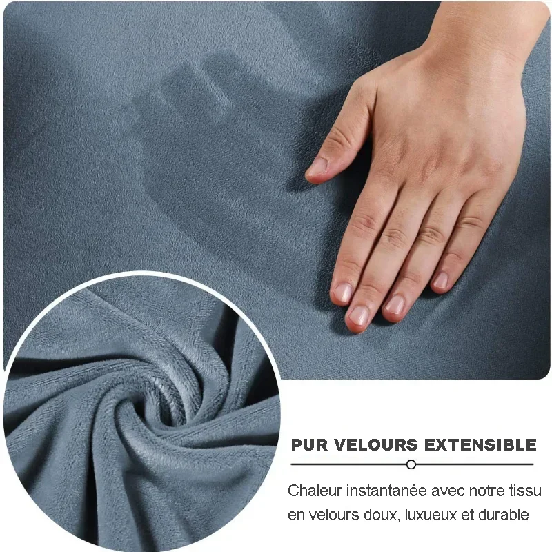 Housse pour fauteuil de bureau, chaise de bureau avec fermeture éclair - velours
