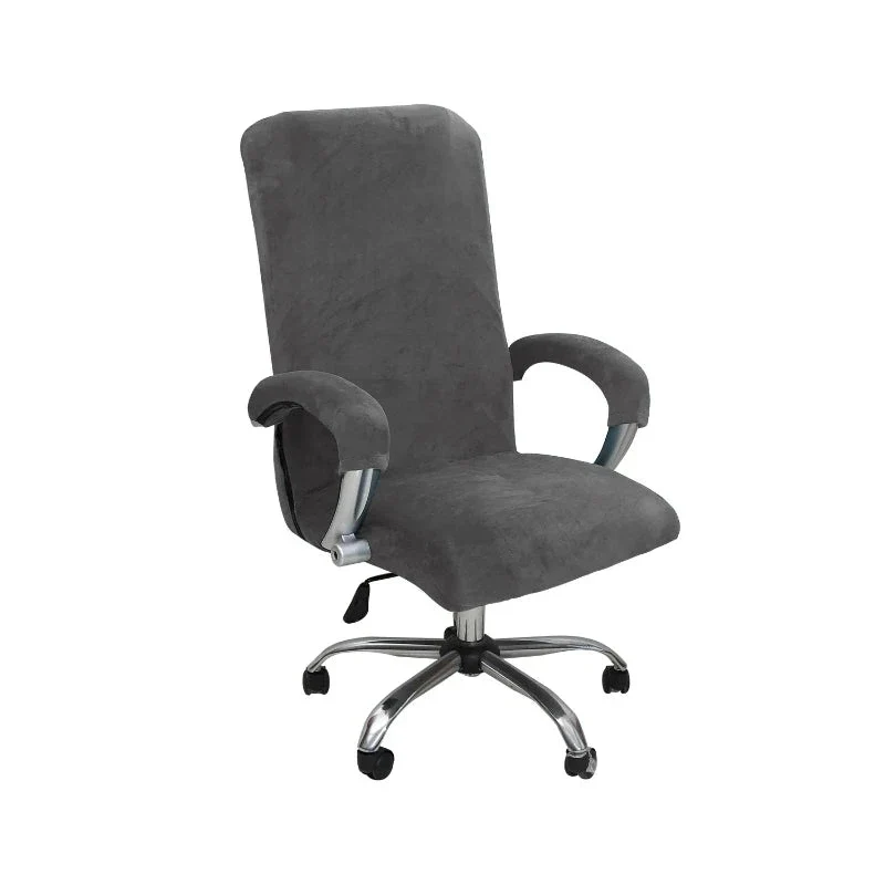 Housse pour fauteuil de bureau, chaise de bureau avec fermeture éclair - velours