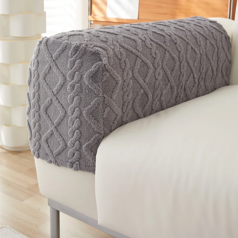 2 housses protection accoudoirs de fauteuil et canapé épaisse - chaleur scandinave