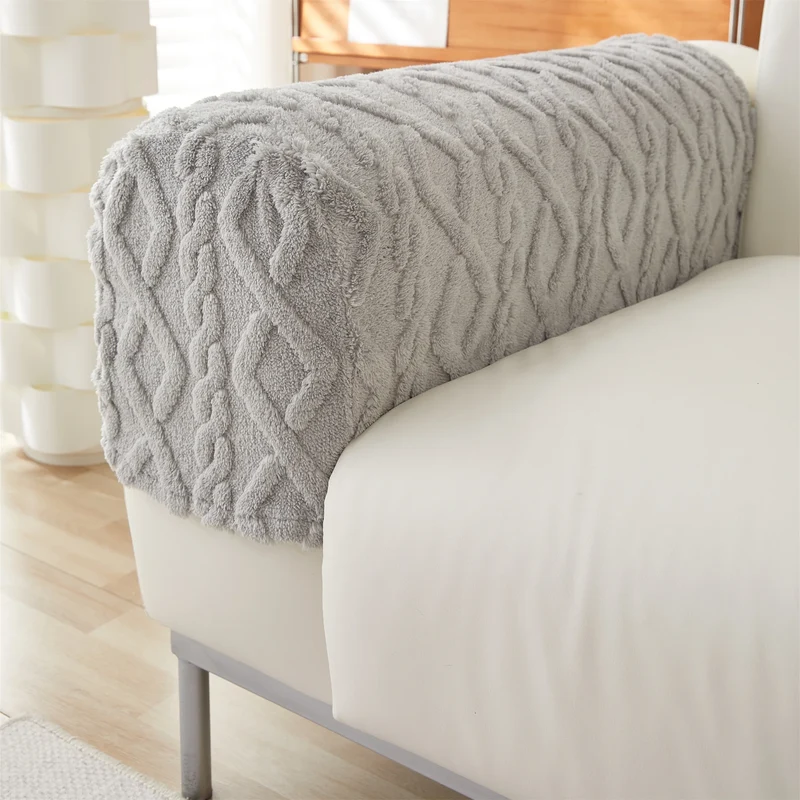 2 housses protection accoudoirs de fauteuil et canapé épaisse - chaleur scandinave