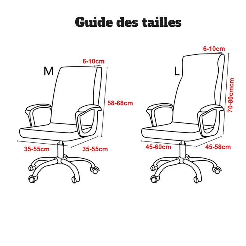 Housse de chaise de bureau extensible - 12 motifs élégants