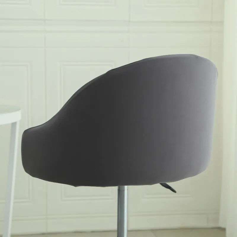 Housse de chaise de bar pivotante petit dossier incurvé et accoudoir lycra - 24 motifs