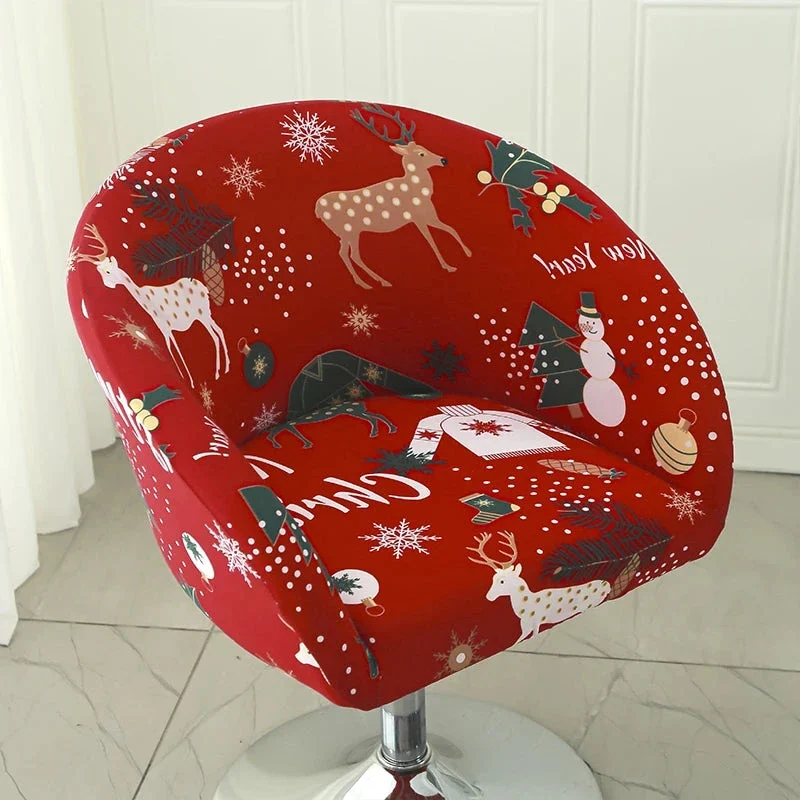 Housse de chaise de bar gabin grand dossier incurvé lycra - 24 motifs