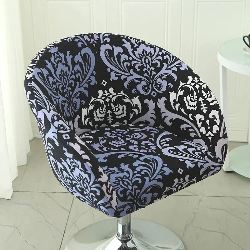 Housse de chaise de bar gabin grand dossier incurvé lycra - 24 motifs