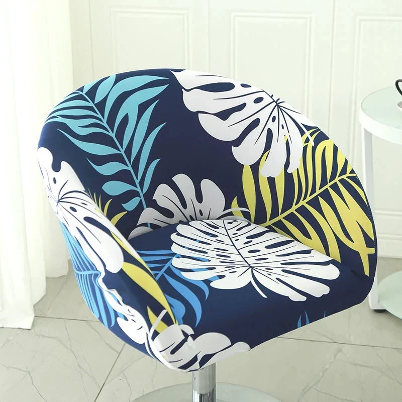 Housse de chaise de bar gabin grand dossier incurvé lycra - 24 motifs