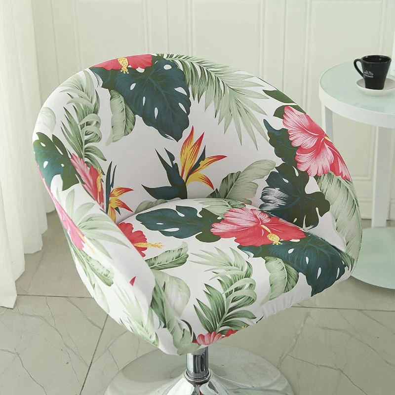 Housse de chaise de bar gabin grand dossier incurvé lycra - 24 motifs