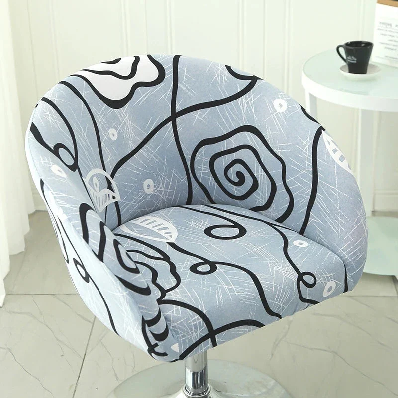 Housse de chaise de bar gabin grand dossier incurvé lycra - 24 motifs