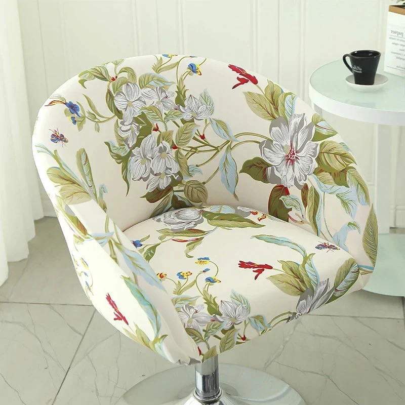 Housse de chaise de bar gabin grand dossier incurvé lycra - 24 motifs