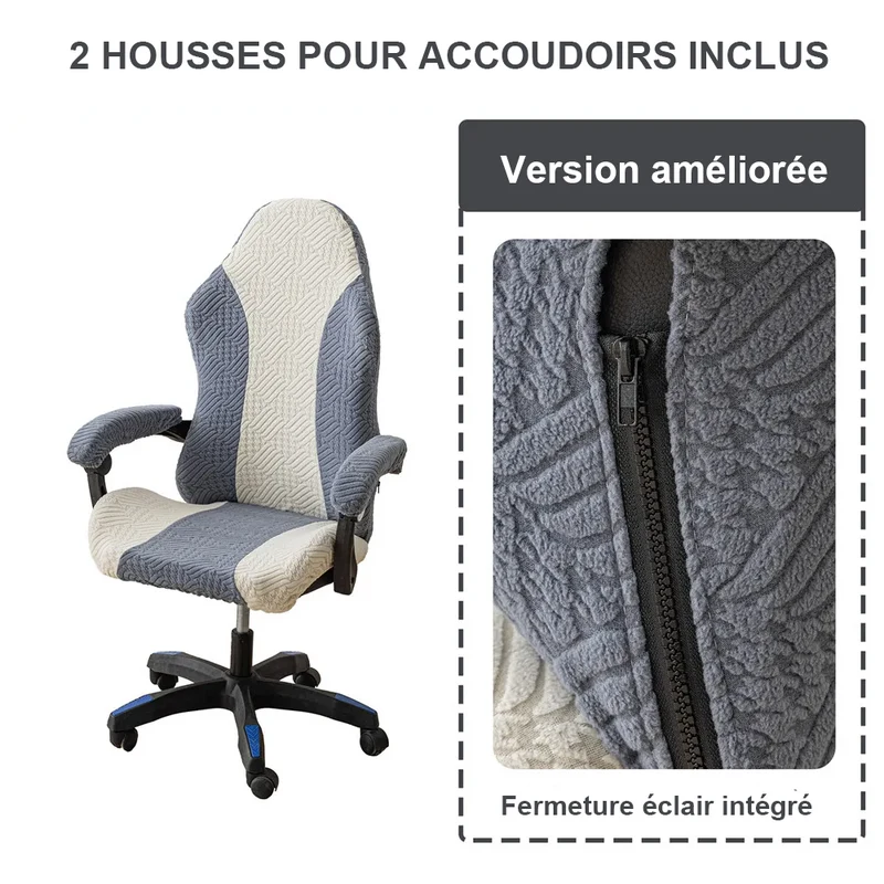 Housse de chaise de bureau extensible nouveau tissu renforcé anti griffes