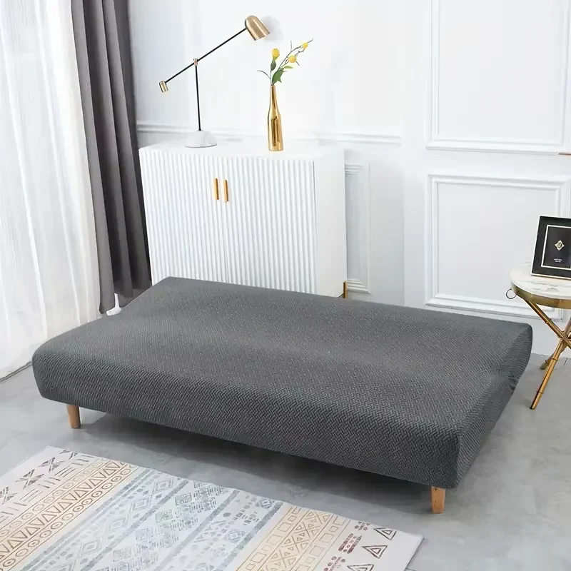 Housse pour canapé-lit, clic-clac, canapé sans accoudoirs velours damassé
