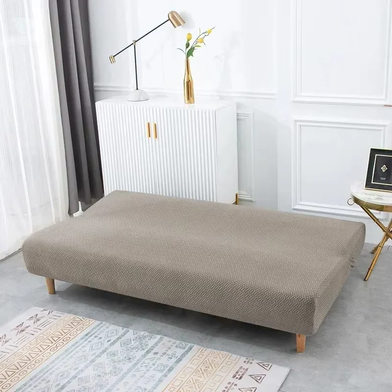 Housse pour canapé-lit, clic-clac, canapé sans accoudoirs velours damassé