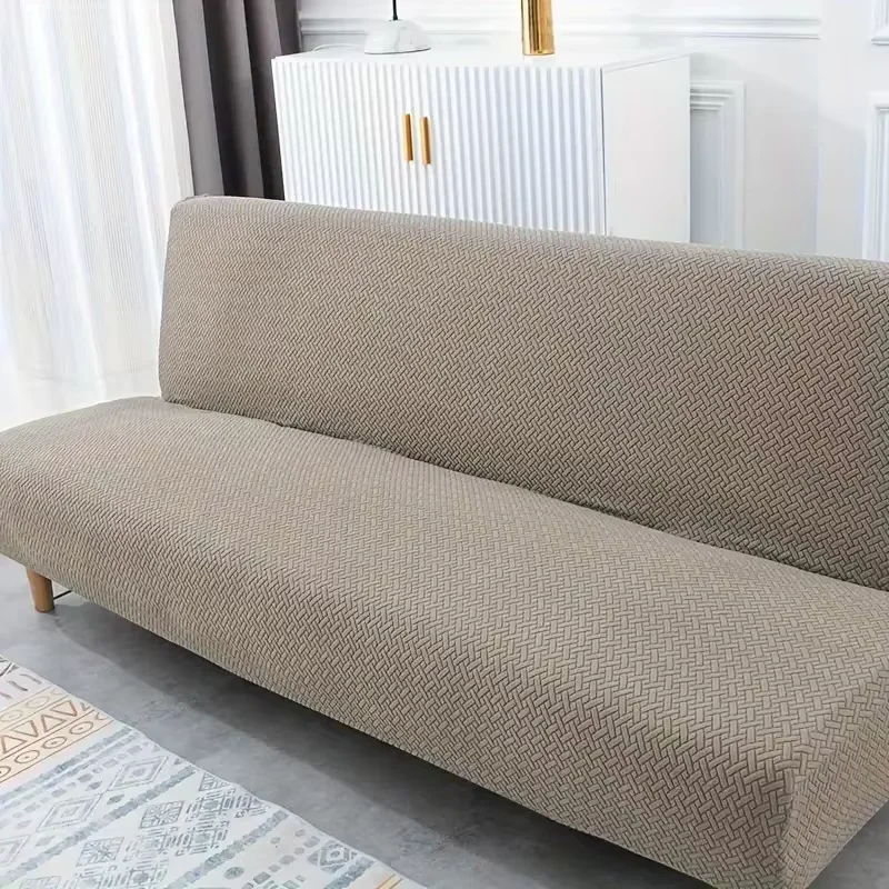 Housse pour canapé-lit, clic-clac, canapé sans accoudoirs velours damassé