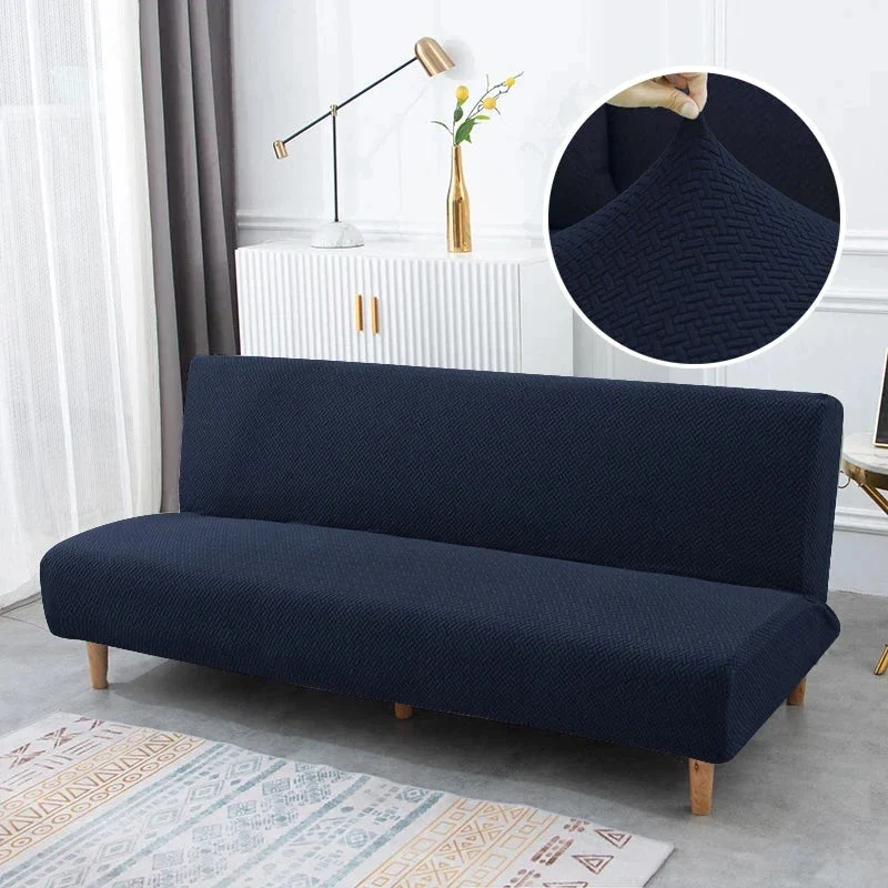 Housse pour canapé-lit, clic-clac, canapé sans accoudoirs velours damassé