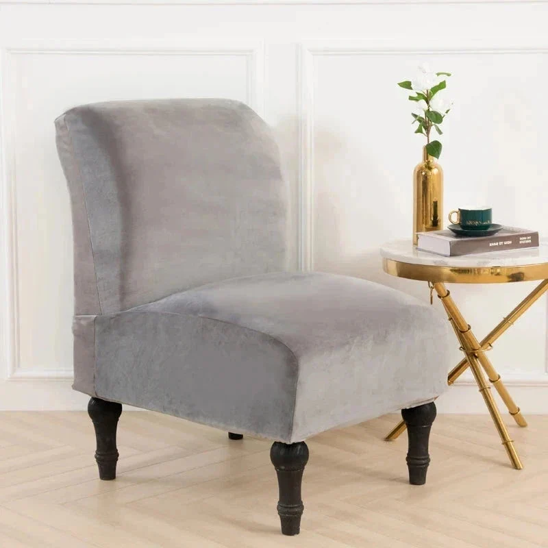 Housse pour chauffeuse, fauteuil bas sans accoudoir pur velours