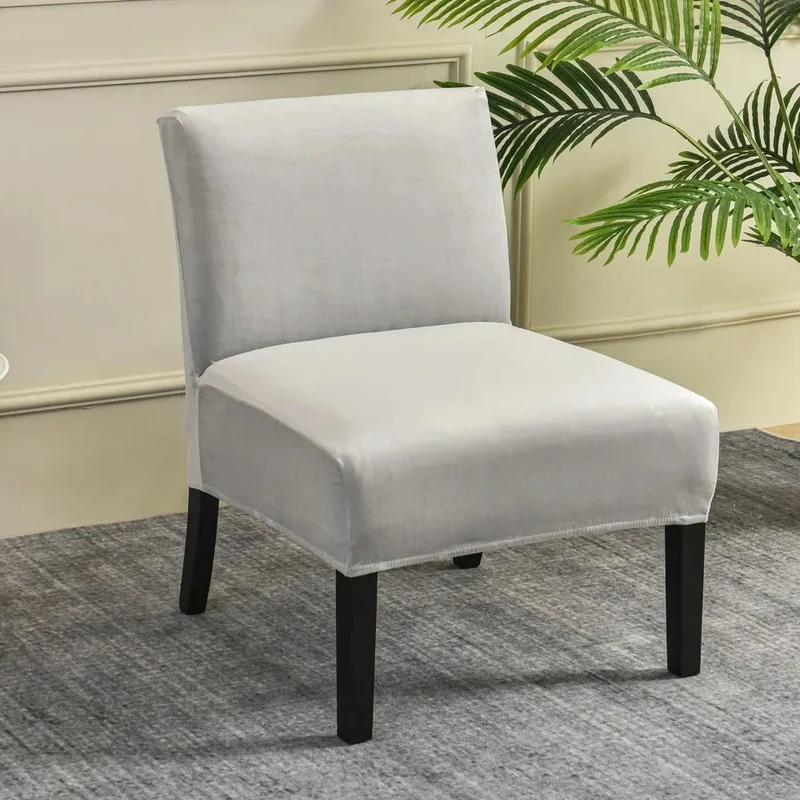 Housse pour chauffeuse, fauteuil bas sans accoudoir pur velours