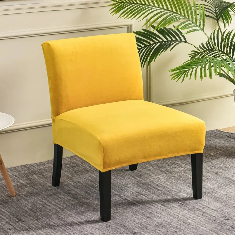 Housse pour chauffeuse, fauteuil bas sans accoudoir pur velours
