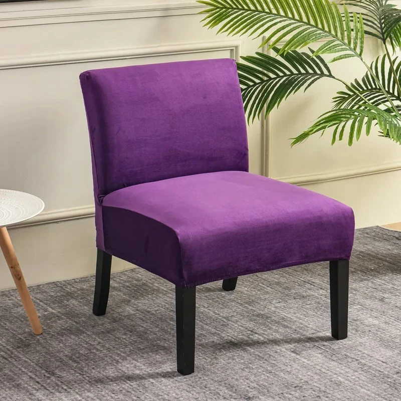 Housse pour chauffeuse, fauteuil bas sans accoudoir pur velours