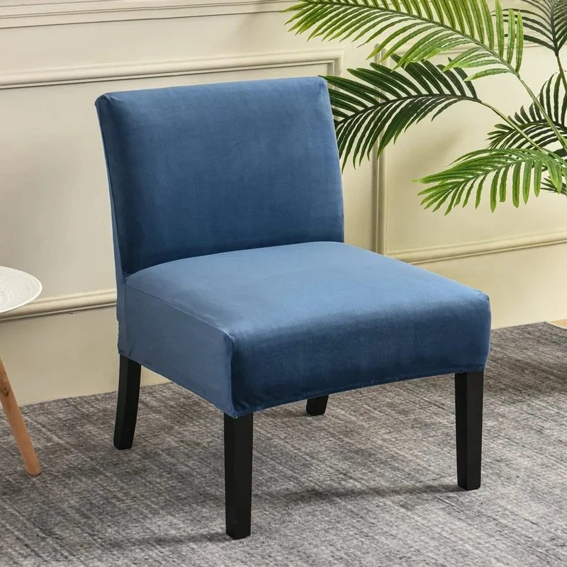 Housse pour chauffeuse, fauteuil bas sans accoudoir pur velours