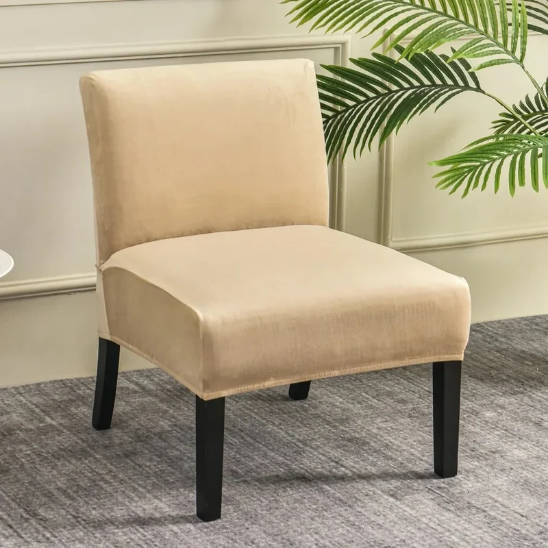 Housse pour chauffeuse, fauteuil bas sans accoudoir pur velours