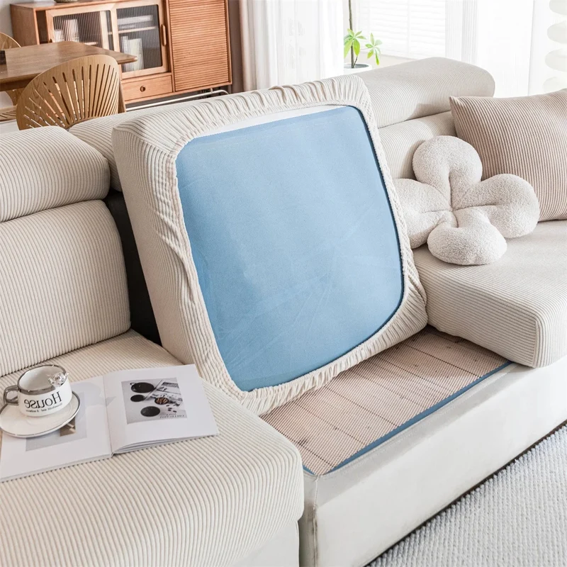 Housse de coussin de canapé renforcé velours côtelé