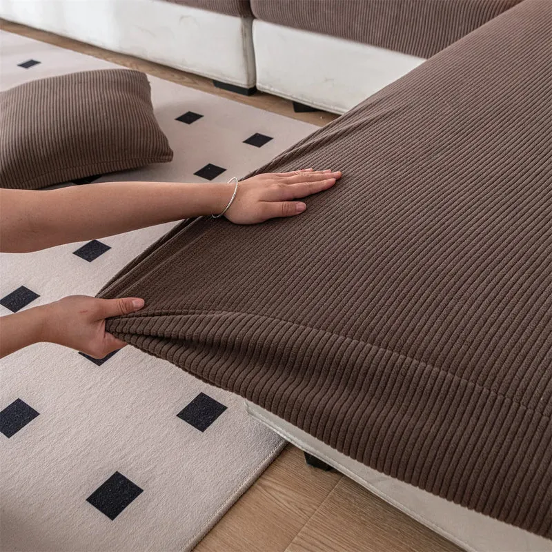 Housse de coussin de canapé renforcé velours côtelé