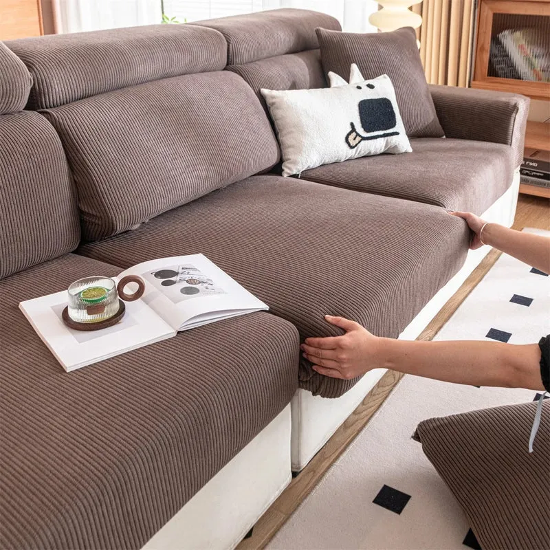 Housse de coussin de canapé renforcé velours côtelé