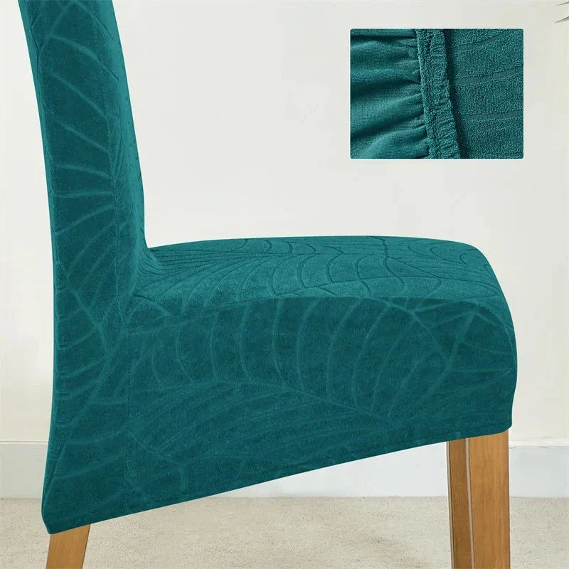 Housse de chaise haute imperméable extensible texture feuille d'hibiscus