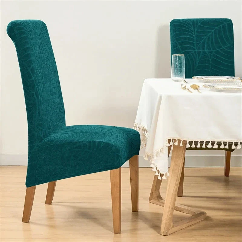 Housse de chaise haute imperméable extensible texture feuille d'hibiscus