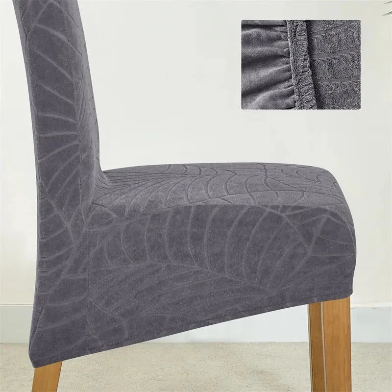 Housse de chaise haute imperméable extensible texture feuille d'hibiscus
