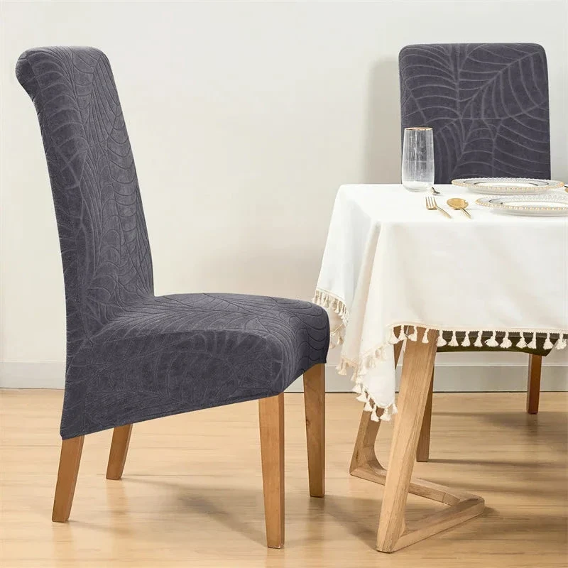 Housse de chaise haute imperméable extensible texture feuille d'hibiscus