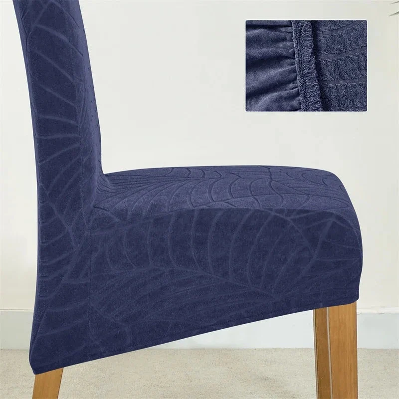 Housse de chaise haute imperméable extensible texture feuille d'hibiscus