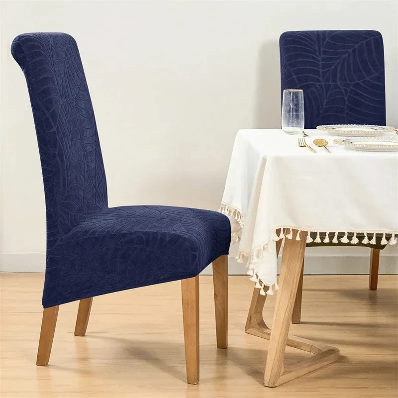 Housse de chaise haute imperméable extensible texture feuille d'hibiscus