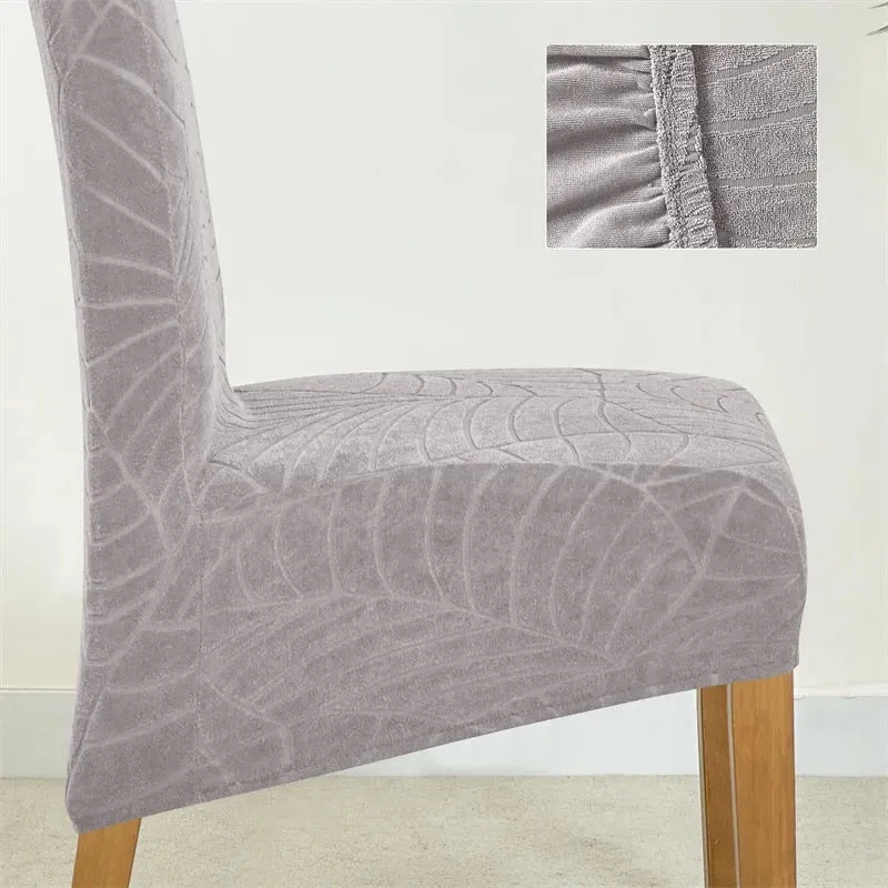 Housse de chaise haute imperméable extensible texture feuille d'hibiscus