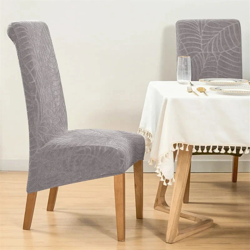 Housse de chaise haute imperméable extensible texture feuille d'hibiscus