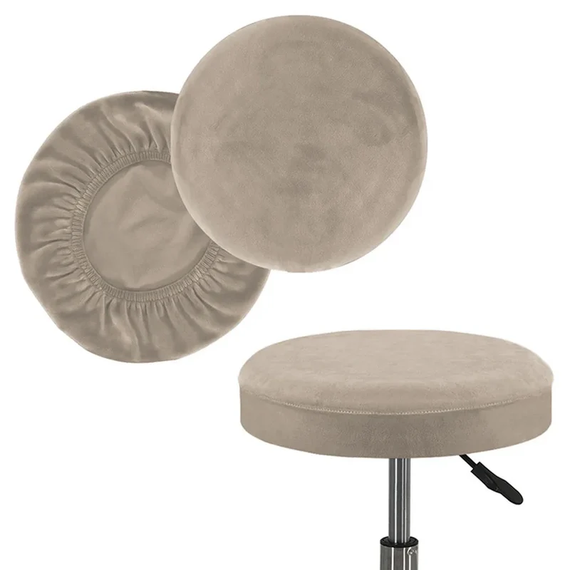 Housse de tabouret rond extensible en velours pour bar, salle à manger, restaurants