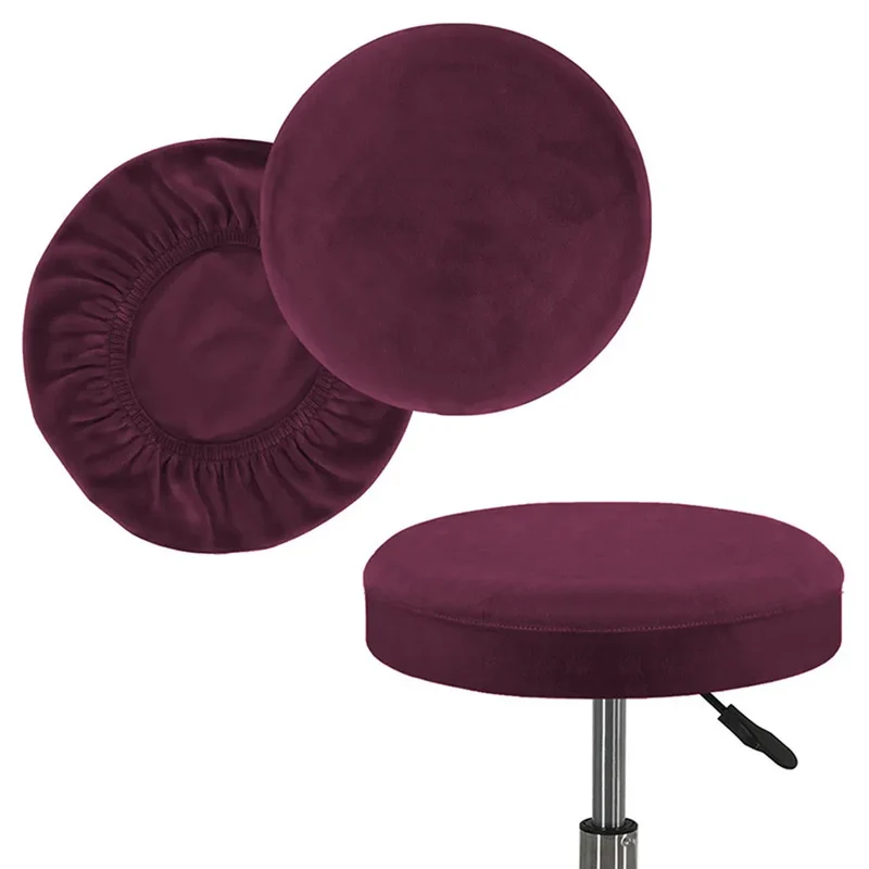 Housse de tabouret rond extensible en velours pour bar, salle à manger, restaurants