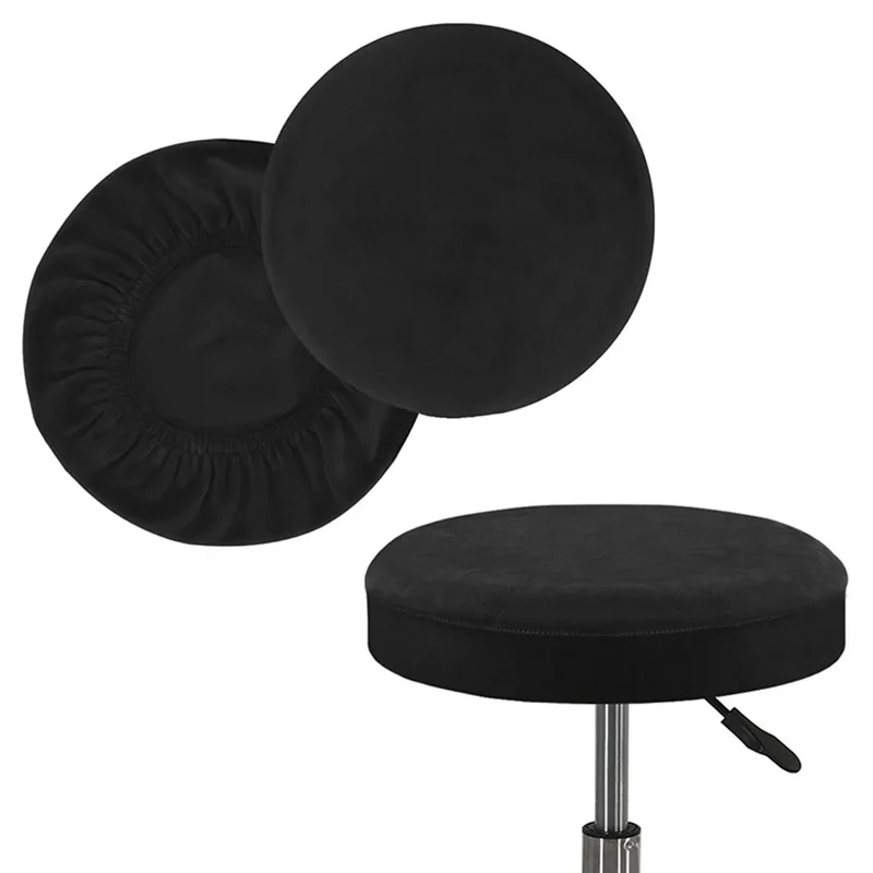 Housse de tabouret rond extensible en velours pour bar, salle à manger, restaurants