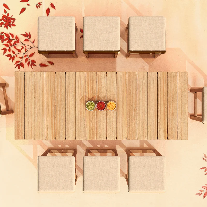 Lot de 2 tabourets de jardin Bornéo