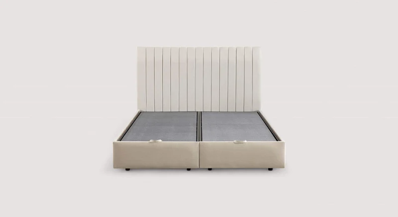 Lit coffre avec tête de lit AMSTERDAM Zeugma Beige